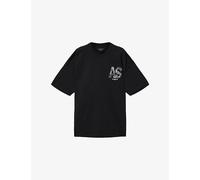 Allsaints Mens Allsaints Mixtape Relaxed-Fit Cotton T-Shirt Jet Black 2XL