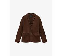 Allsaints Mens Allsaints Monet Notch-Lapel Suede Blazer Cider Brown S