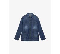 Allsaints Mens Allsaints Mukesh Relaxed-Fit Denim Shacket Dark Indigo L