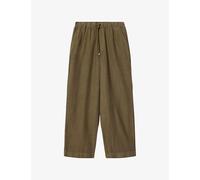 Allsaints Mens Allsaints Sharp Loose Straight-Leg Linen Trousers Traverse Brown M