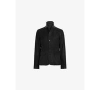 Allsaints Mens Allsaints Survey Double-Layered Leather Blazer Black XL