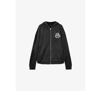 Allsaints Mens Allsaints Terra Zip-Up Cotton Hoodie Washed Black S