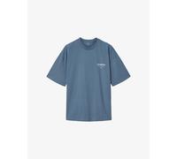 Allsaints Mens Allsaints Underground Logo-Print Relaxed-Fit Cotton T-Shirt Maya Blue L