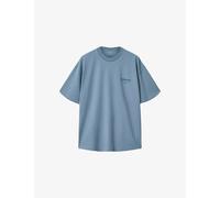 Allsaints Mens Allsaints Xander Logo-Embossed Short-Sleeve Cotton T-Shirt Coastline Blue S