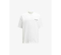 Allsaints Mens Ashen White Underground Camo Brand-print Cotton-jersey T-shirt S