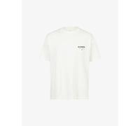 Allsaints Mens Ashen White Underground Logo-print Relaxed-fit Organic-cotton T-shirt S