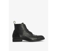 Allsaints Mens Black Drago Logo-embossed Lace-up Leather Boots Eur 43 / 9 Uk Men