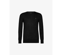 Allsaints Mens Black Mode Merino Wool Jumper Xs