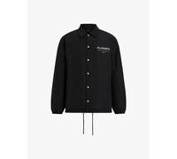 Allsaints Mens Black Underground Logo-print Padded Cotton-blend Coach Jacket Xxl