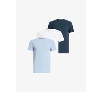Allsaints Mens Blue/blue/whit 3 Pack Cotton-jersey T-shirts Xs