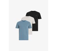 Allsaints Mens Blue/grey/blac Brace Logo-embroidered Pack of Three Cotton-jersey T-shirts Xxl