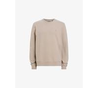 Allsaints Mens Boston Taupe Raven Logo-embroidered Regular-fit Organic-cotton Sweatshirt Xl