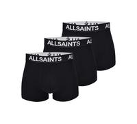 AllSaints Men's Boxer Briefs with Contour Pouch, Organic Stretch Cotton with Logo, Men's Underwear, Trunks, Black Multi, Pack of 3, Large