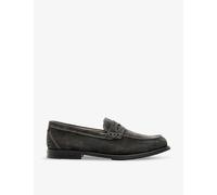 Allsaints Mens Charcoal Grey Harmon Western Slip-on Suede Loafers Eur 42 / 8 Uk Men