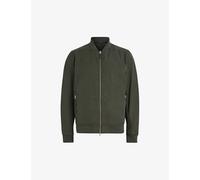 Allsaints Mens Dull Khaki Bassett Zipped Cotton-blend Bomber Jacket Xxl