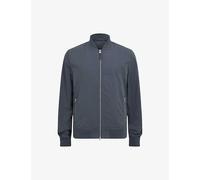 Allsaints Mens Jackson Blue Bassett Ramskull-embroidered Organic Cotton-blend Bomber Jacket M