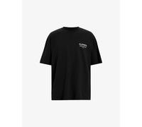 Allsaints Mens Jet Black Sanctum Logo-print Relaxed-fit Organic-cotton T-shirt L