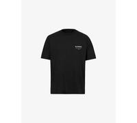 Allsaints Mens Jet Black Underground Logo-print Relaxed-fit Organic-cotton T-shirt L