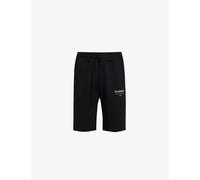 Allsaints Mens Jt Blk/optic W Underground Logo-print Organic-cotton Shorts Xxl