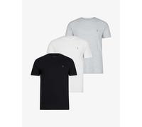 Allsaints Mens Optic/black/gr 3 Pack Cotton-jersey T-shirts Xxl