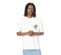 Allsaints Mens Ashen White Orlando Logo-print Relaxed-fit Organic-cotton T-shirt L