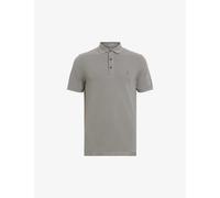 Allsaints Mens Radio Grey Reform Logo-embroidered Cotton-piqué Polo Shirt L