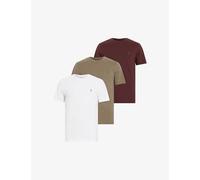 Allsaints Mens Red/green/whit Brace Logo-embroidered Pack of Three Cotton-jersey T-shirts L