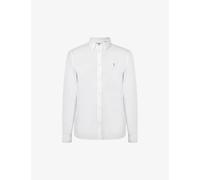 Allsaints Mens White Hawthorne Slim-fit Stretch-cotton Shirt S