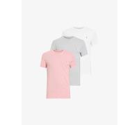 Allsaints Mens White/pink/gre 3 Pack Cotton-jersey T-shirts S