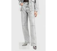 AllSaints Mia Carpenter Jean Coated Silver size 28 | Straight Jeans Outlet | Women | Gray 28