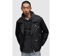 AllSaints Miller Biker Jacket Black size XXL | Leather Jackets Outlet | Men | Black XXL