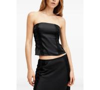 AllSaints Morgan lace-trimmed satin top - Black 10