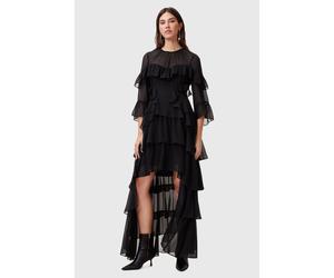 AllSaints Nat Ruffle Dress Black size 8 | Maxi Dresses Outlet | Women | Black 8