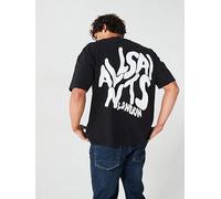 AllSaints Orlando Logo Print Oversized T-Shirt - L, Washed Black