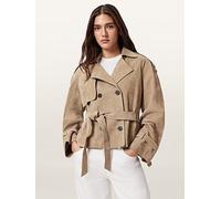 AllSaints Reed Cropped Suede Jacket, Brown, Size Xs, Women Brown