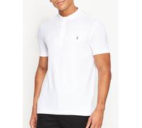 AllSaints Reform Short Sleeve Pique Polo Shirt, White, Size S, Men White