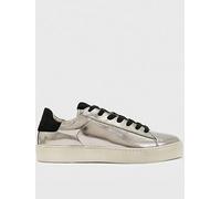 AllSaints Shana Metallic Sneaker - Silver, Silver, Size It/Eu 38 = Uk 5, Women Ilver