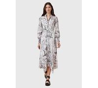 AllSaints Skylar Long Sleeve Maxi Dress - White, White, Size 14, Women White