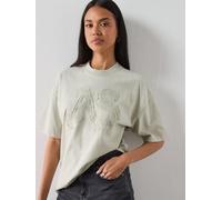 AllSaints Snarl Etta Logo T-Shirt, Mallow White, Size M, Women Mallow White