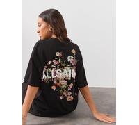 AllSaints Valen Oversized Etta Cotton T-Shirt, Black, Size Xs, Women Black