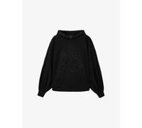 AllSaints Artia Embos Relaxed Overhead Hoodie, Black, Size L, Women Black