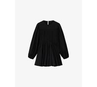 Allsaints Womens Allsaints Chia Leopard-Print Cotton-Blend Mini Dress Black 10/12