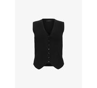 Allsaints Womens Allsaints Cruz V-Neck Ribbed Knitted Waistcoat Black L