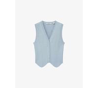 Allsaints Womens Allsaints Cruz V-Neck Ribbed Knitted Waistcoat Quarry Blue M