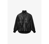 Allsaints Womens Allsaints Flor Funnel-Neck Leather Jacket Black 14