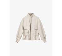 Allsaints Womens Allsaints Flor Funnel-Neck Leather Jacket Off White 10/12