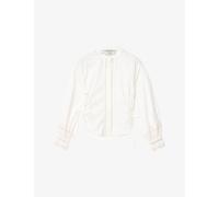 Allsaints Womens Allsaints Frances Ladder-Trim Cotton Shirt Optic White 10/12