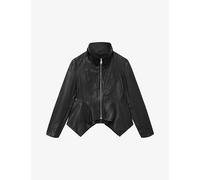 Allsaints Womens Allsaints Grace Draped Leather Jacket Black 16