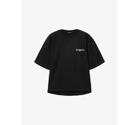 Allsaints Womens Allsaints Halis Amelie Oversized-Fit Cotton-Jersey T-Shirt Black S