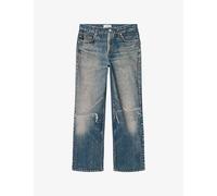 Allsaints Womens Allsaints Ida Terry Straight-Leg Illusion-Denim Jeans Illusion Tint 10/12